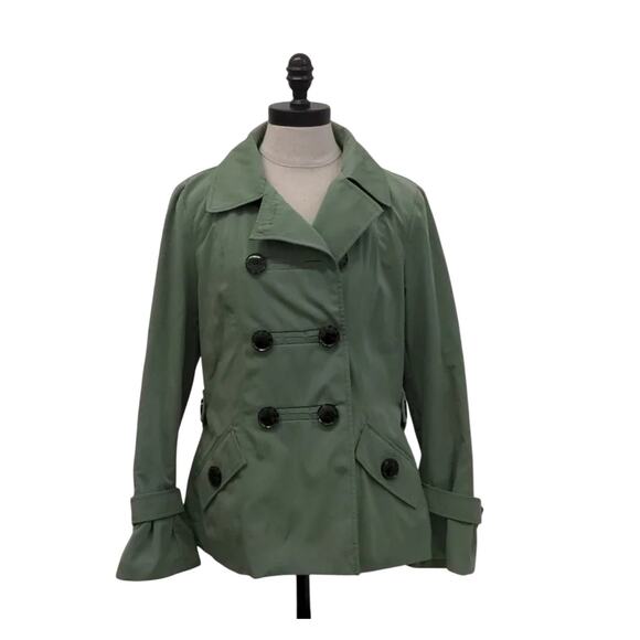 Braetan green button down trench coat size Small - Picture 1 of 5